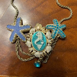 Betsey Johnson Mermaid Cameo Statement Necklace